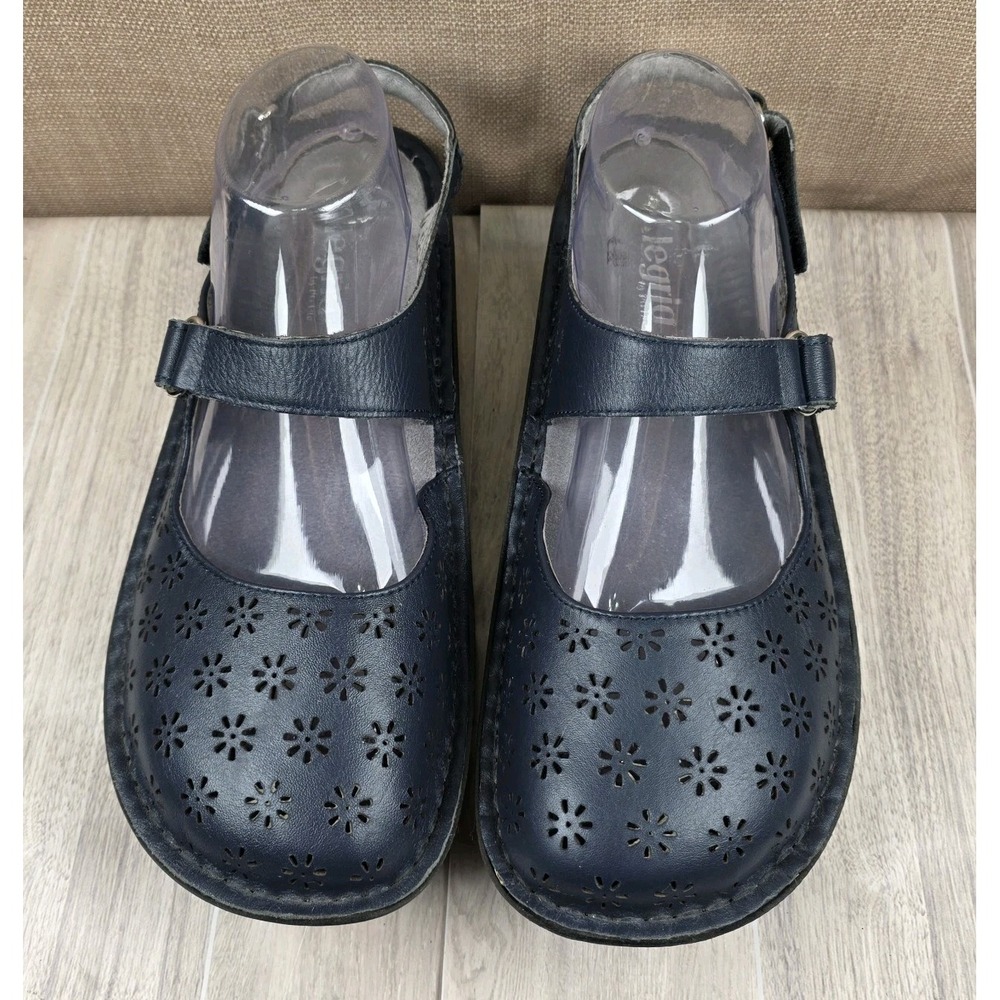 Alegria Jemma Womens US 10.5-11 EU 41 Mary Jane Navy Blue Wedge Flats Shoes